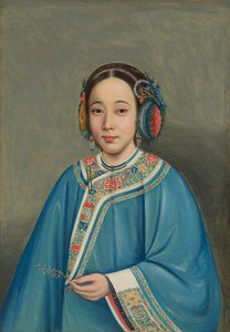 Egy nő portréja alkotó: Circle of Guan Qiaochang Lam Qua