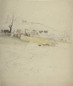 Kilátás egy kőtelepre a város szélén, 1840-49. alkotó: Circle of John Ruskin.