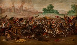 Jeruzsálem felgyújtása Nabukodonozor serege által alkotó: Circle of Juan de la Corte