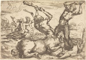 Harc egy kentaur és egy triton között alkotó: Circle of Jusepe de Ribera