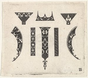 Blackwork nyomat nyolc motívummal, kb. 1620.