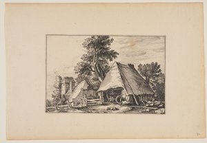 Tanya egy szekérrel, a Landscapes (Verscheyden aerdige Lanthuysen...)