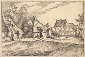 Farmok egy faluban a Brabanti Hercegség régióiból és villáiból, kb. 1610