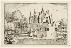 A Castle, 22. tábla a Pictures of Farms, Country Houses and Rustic Villages (Praediorum villarum et rusticarum casularum icones) után. alkotó: Claes Jansz. Visscher II