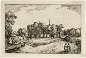 Egy kolostor, tizenhárom tányér a tanyák, vidéki házak és falusias falvak képei után (Praediorum villarum et rusticarum casularum icones). alkotó: Claes Jansz. Visscher II