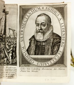 Holland politikai nyomtatványok és röpiratok albuma, amelyek Maurits orániai herceggel és Johan van Oldenbarnevelttel foglalkoznak. alkotó: Claes Jansz. Visscher II