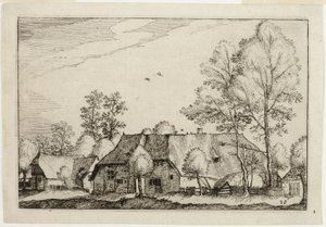 Nagy tanya, tízes tányér a tanyák, vidéki házak és falusias falvak képei után (Praediorum villarum et rusticarum casularum icones) alkotó: Claes Jansz. Visscher II