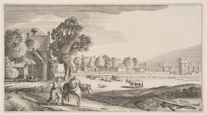 Utak egy legelő mentén, a Landscapes (Playsante Lantschappen) című filmből. alkotó: Claes Jansz. Visscher II