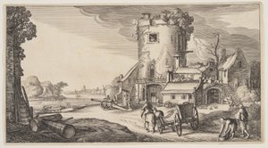 Watch-Tower Near a River, a Tájképek (Playsante Lantschappen)