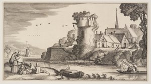 Watch-Tower by a River, a Tájképek (Playsante Lantschappen) című kötetből