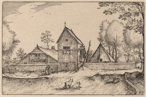 Nagy fallal körülvett farm