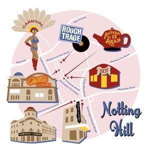 Notting Hill térképe alkotó: Claire Huntley