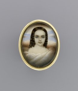 Egy lány portréja, 1852 körül (akvarell elefántcsonton) alkotó: Clarissa Peters