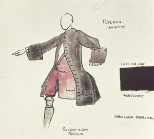 Peacham jelmezterve a The Beggars Operában, 1921 (toll, tinta és WC papíron)