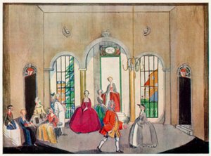 A koldusopera, jelenet, egy kocsma Newgate közelében (színes litó)