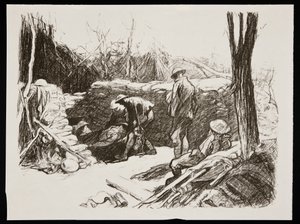„Advanced dressing station in France”, 1917 alkotó: Claude Allin Shepperson
