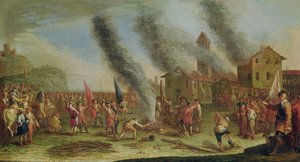 A háború nyomorúsága. A Pyre alkotó: Claude Callot