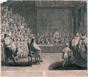 I. Károly király tárgyalása, Westminsteri palota, 1725 alkotó: Claude Dubosc