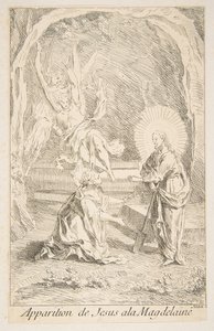 Krisztus megjelenése Mária Magdolnának.a.n.d. Alkotók: Claude Gillot, Jacques Gabriel Huquier. alkotó: Claude Gillot, Jacques Gabriel Huquier