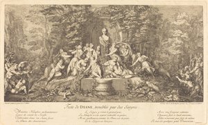 Feste de Diane, Troublee par des Satyres (A szatírok által megzavart Diana ünnepe) alkotó: Claude Gillot