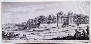 A Cours de la Reine Mere kilátása és perspektívája Ezt a sétát Marie de Medicis készítette 1616-ban a párizsi Place de l