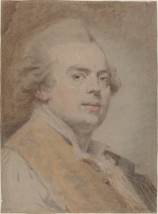 Önarckép, 1780 körül (vörös és fekete kréta és pasztell, papír) alkotó: Claude Jean Baptiste Hoin