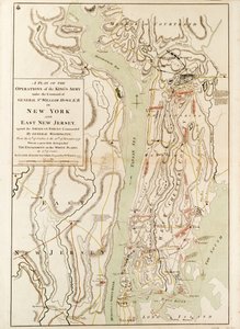 A királyi hadsereg hadműveleteinek terve Sr. William Howe KB tábornok parancsnoksága alatt New Yorkban. alkotó: Claude Joseph Sauthier