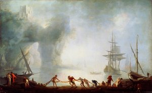Hajnal Capri felett. Köd, c1745. alkotó: Claude Joseph Vernet