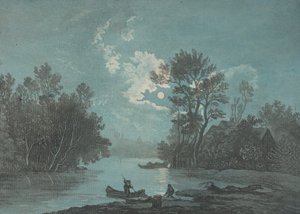 Fishermen by Moonlight, kb. 1750-1800. alkotó: Claude Joseph Vernet