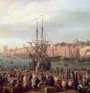 Reggeli kilátás Marseille belső kikötőjére és a Horloge du Parc pavilonjára, 1754 (156103 részlet) alkotó: Claude Joseph Vernet