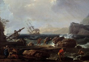 A hajótörés jelenete Joseph Vernet (1714-1789) festménye 18. századi Montpellier, Musee Fabre alkotó: Claude Joseph Vernet