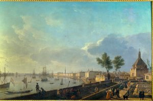 Bordeaux kikötője a sáncokkal Joseph Vernet (1714-1789) festménye XVIII. Párizs. Tengerészeti Múzeum alkotó: Claude Joseph Vernet