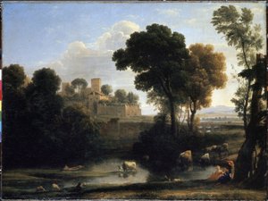 Olasz táj. Claude Gelee festménye, Claude Le Lorrain (1600-1682)