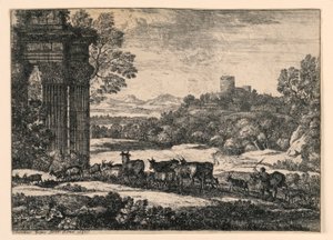 Viharon keresztül hazahajtott szarvasmarhák alkotó: Claude Lorrain