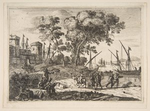 Tengerparti jelenet egy művészrel, kb. 1638-41. alkotó: Claude Lorrain