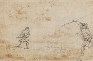 Dávid és Góliát (verso) alkotó: Claude Lorrain