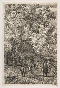Négy kecske a The Goats bal oldalán, kb. 1630-33. alkotó: Claude Lorrain