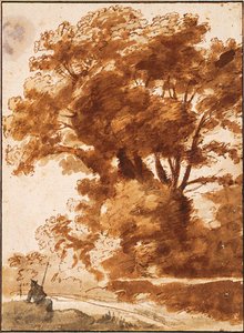 Fák csoportja és pihenő pásztor, 1630-as évek alkotó: Claude Lorrain