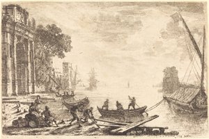 Kikötői jelenet a felkelő nappal (Le soleil levant) alkotó: Claude Lorrain