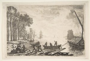 Kikötői jelenet a felkelő nappal, 1634. alkotó: Claude Lorrain