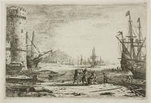 Kikötő egy nagy toronnyal alkotó: Claude Lorrain