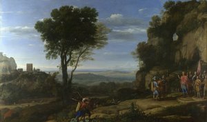 Táj Dáviddal az Adullam-barlangban, 1658 alkotó: Claude Lorrain