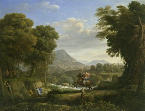 Tájkép Szent Györggyel és a sárkánnyal alkotó: Claude Lorrain