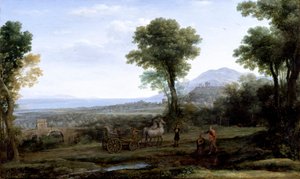 „Táj Szent Fülöp eunuchot megkeresztelésével”, 1678 alkotó: Claude Lorrain