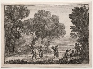 Táj táj tánccal (kis tányér) alkotó: Claude Lorrain