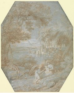 Táj a többiekkel az egyiptomi repülésen, 1645. alkotó: Claude Lorrain