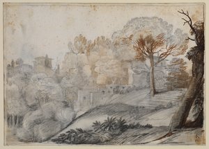 Táj fákkal és épületekkel alkotó: Claude Lorrain