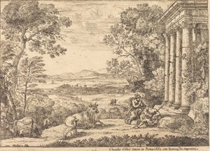 Merkúr és Argus (Mercury és Argus) alkotó: Claude Lorrain