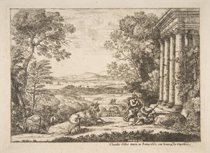 Merkúr és Argus, 1662. alkotó: Claude Lorrain