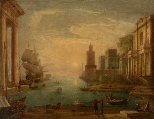 Tengeri kikötő Ulyssesszel, visszaadja Chryseist az apjának, Chrysesnek alkotó: Claude Lorrain